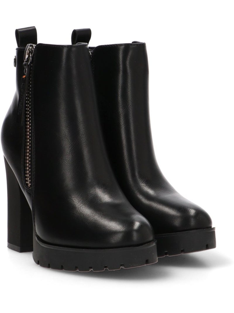 Bottines femme à lacets avec fermeture éclair Noir - Kiabi