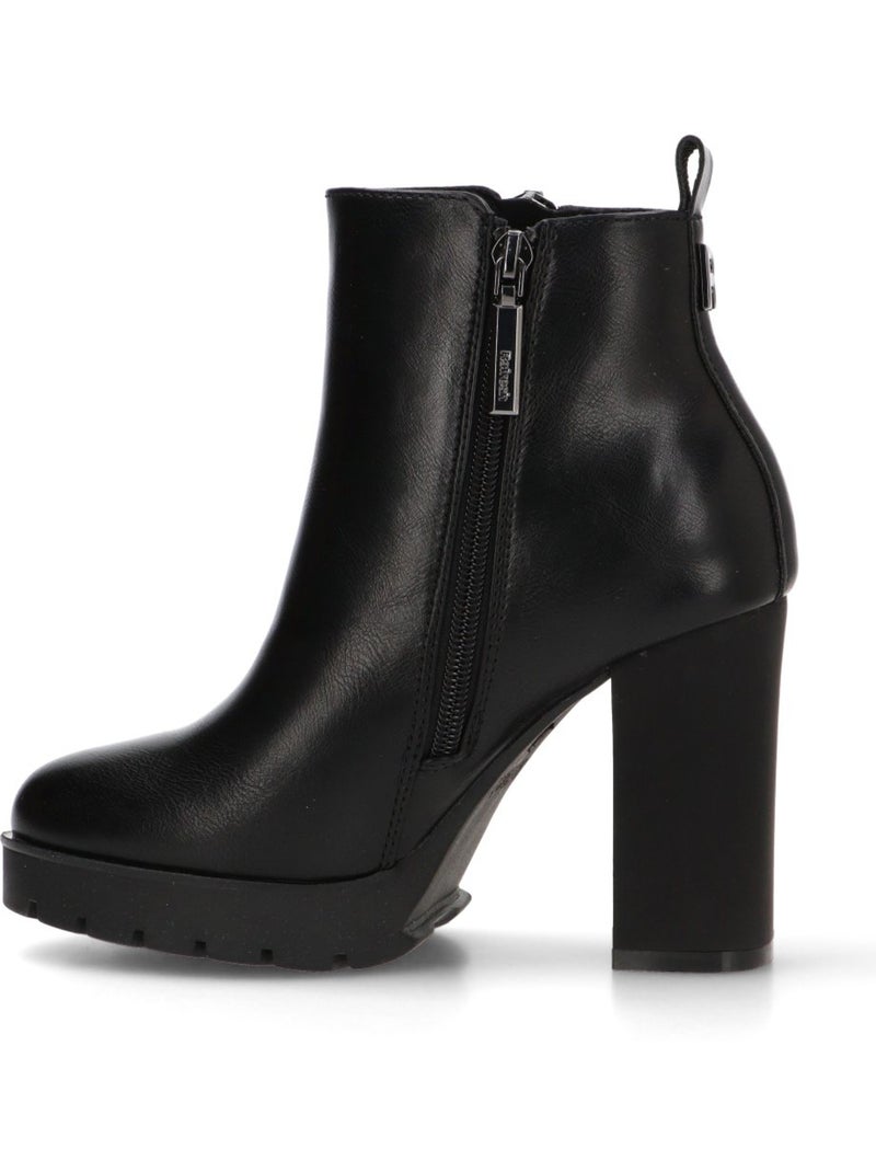 Bottines femme à lacets avec fermeture éclair Noir - Kiabi