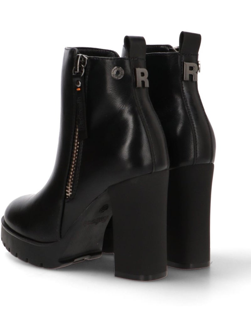 Bottines femme à lacets avec fermeture éclair Noir - Kiabi