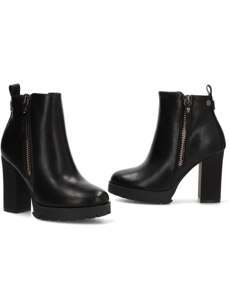 Bottines femme à lacets avec fermeture éclair Noir - Kiabi
