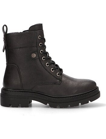 Bottines femme à lacets avec fermeture éclair