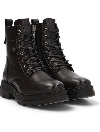 Bottines femme à lacets avec fermeture éclair