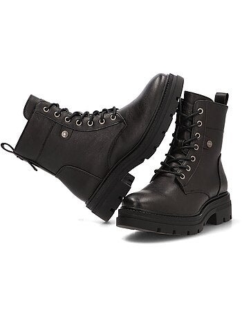 Bottines femme à lacets avec fermeture éclair