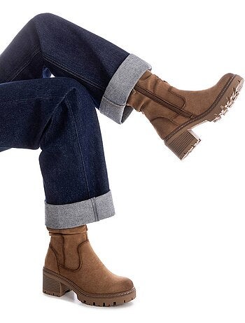 Bottines femme à lacets avec fermeture éclair