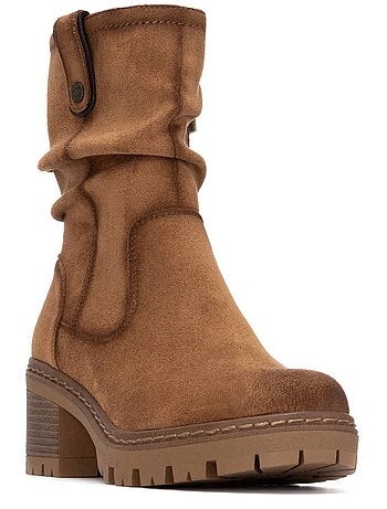 Bottines femme à lacets avec fermeture éclair