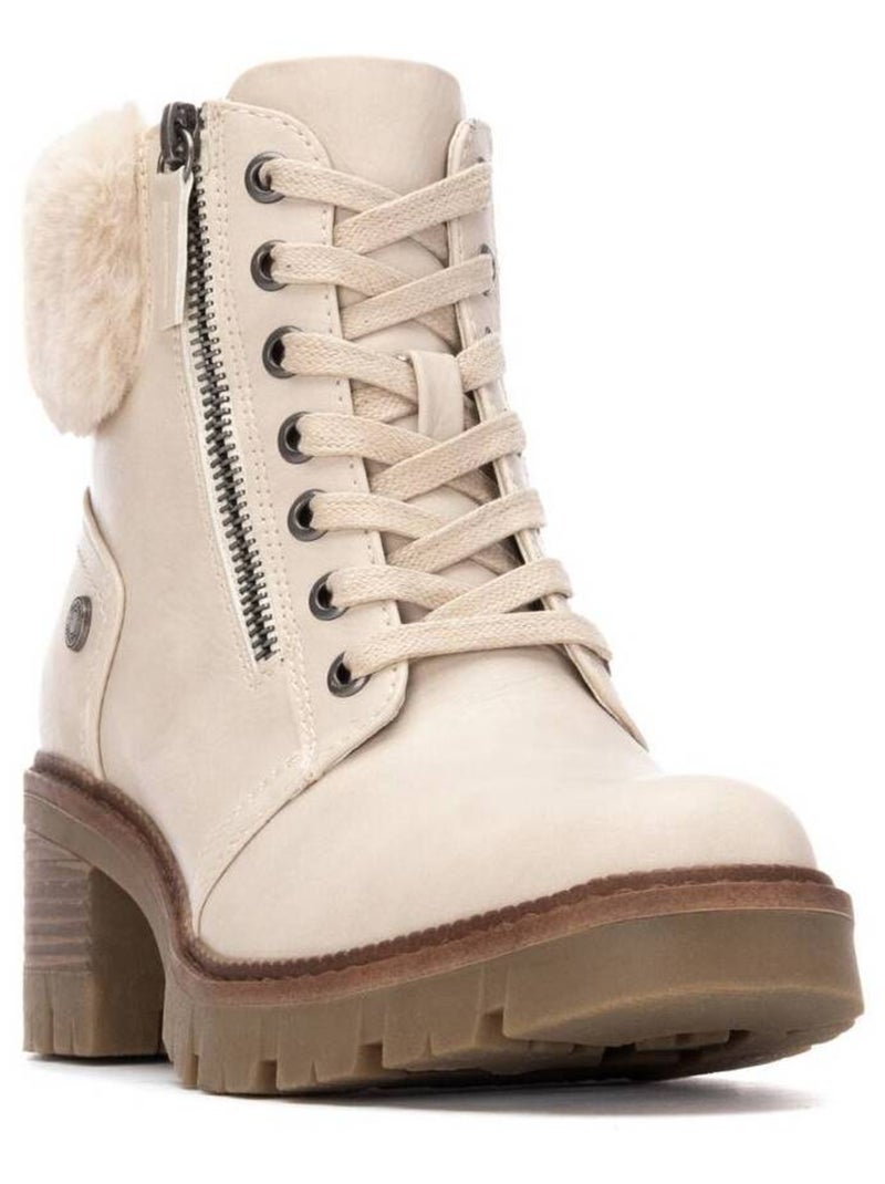 Bottines femme à lacets Beige - Kiabi