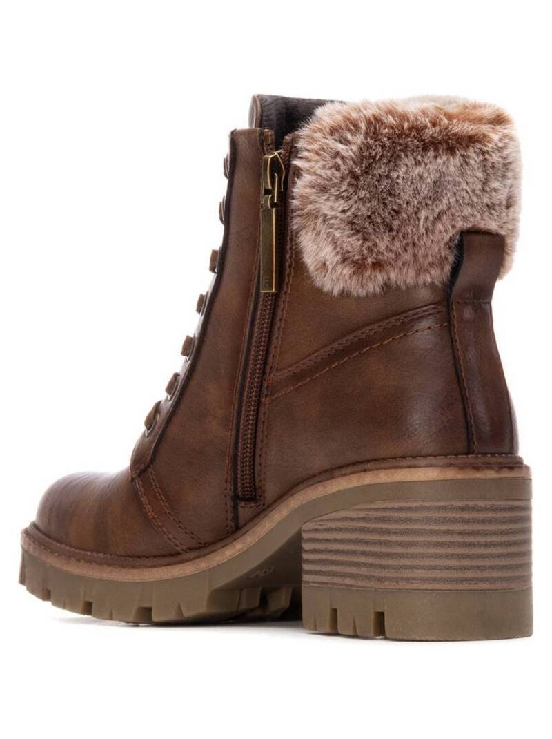 Bottines femme à lacets Camel - Kiabi