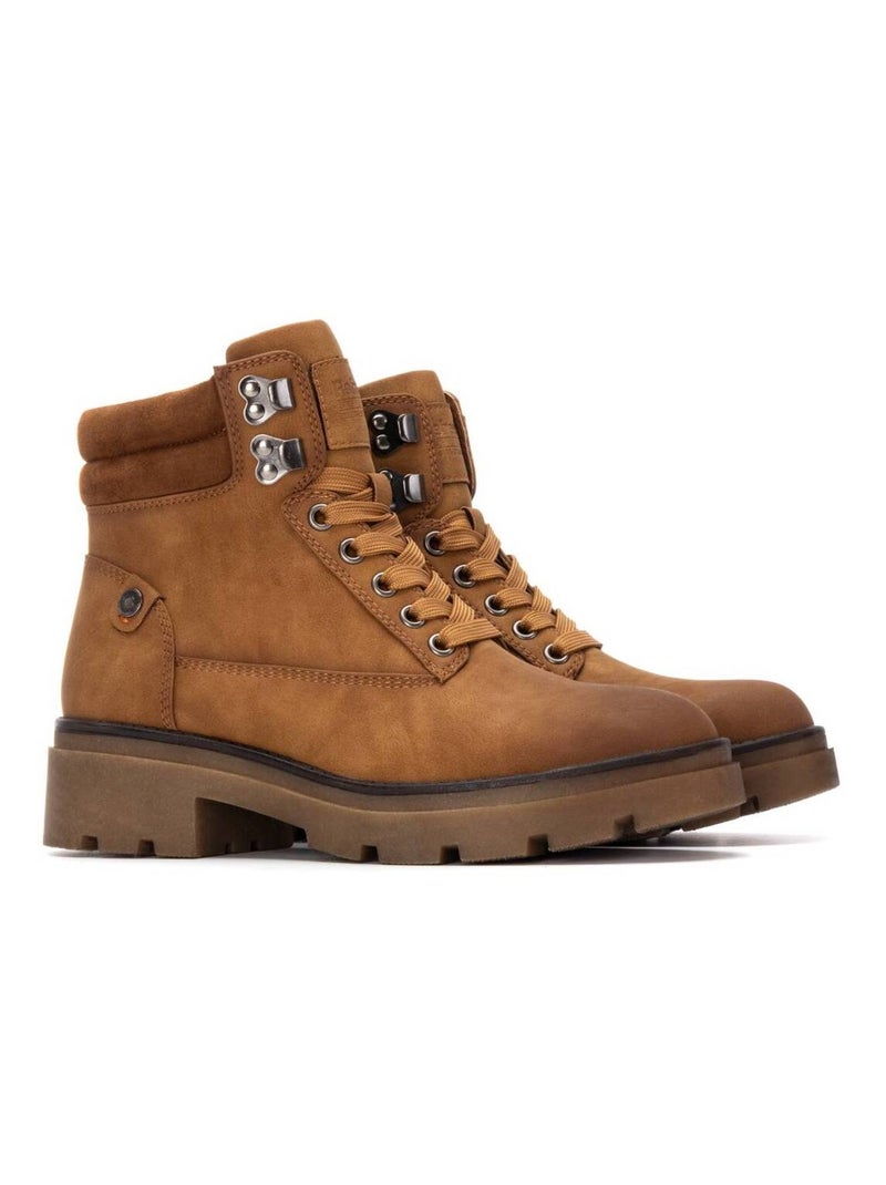 Bottines femme à lacets Camel - Kiabi