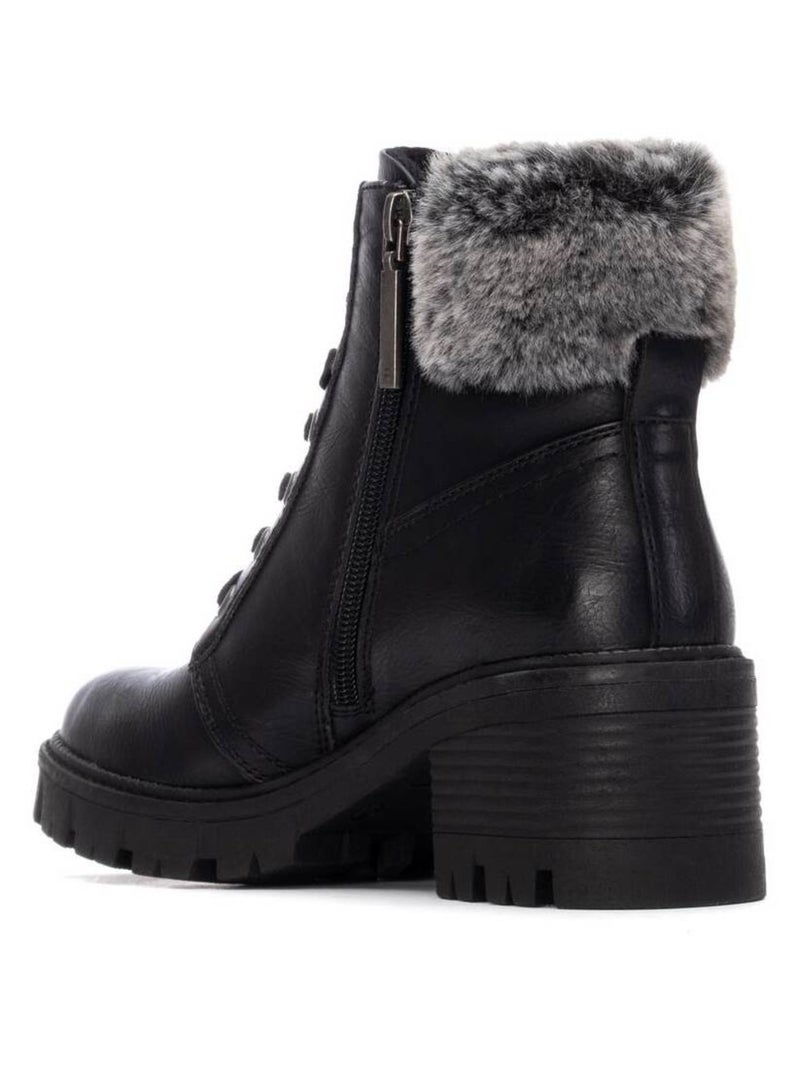 Bottines femme à lacets Noir - Kiabi