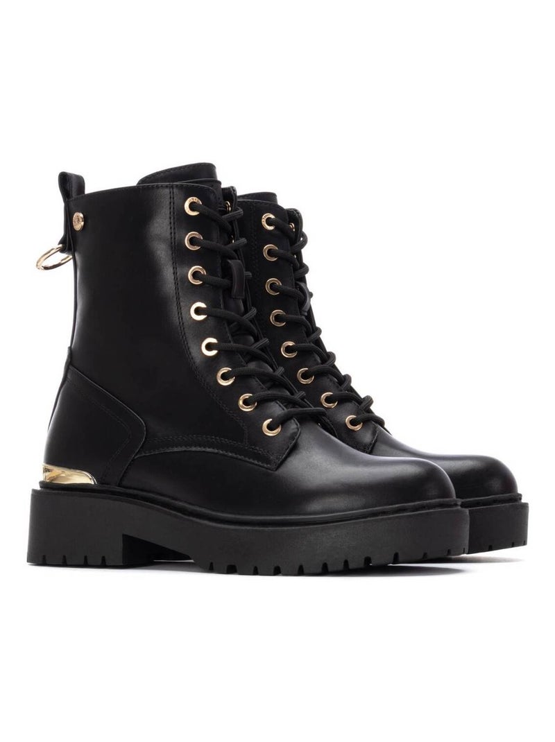 Bottines femme à lacets Noir - Kiabi