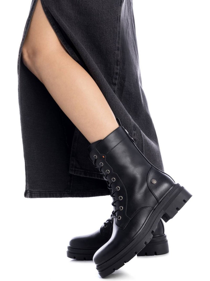 Bottines femme à lacets Noir - Kiabi