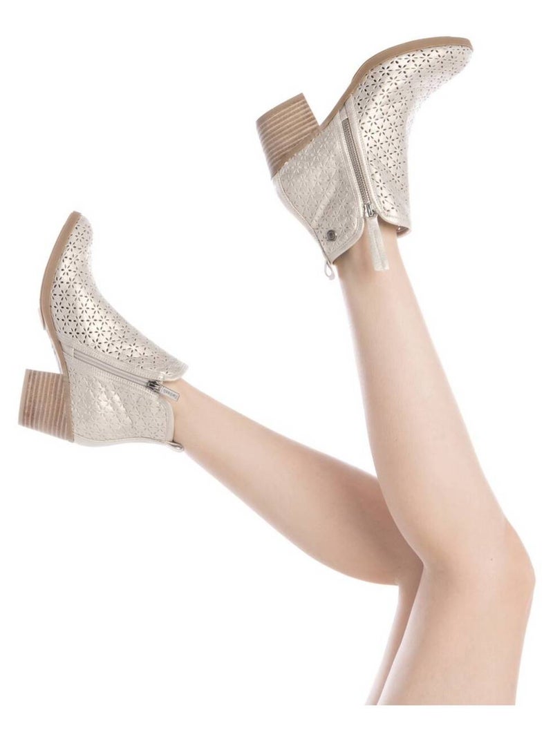 Bottines femme à talon Doré/or - Kiabi