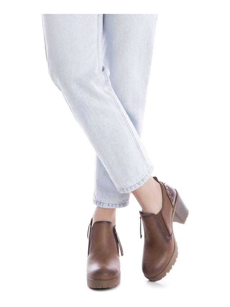 Bottines femme à talon haut Camel - Kiabi