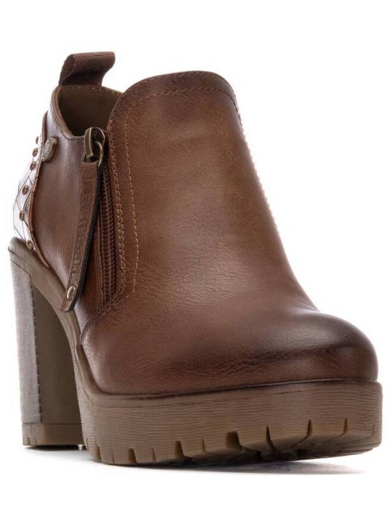 Bottines femme à talon haut Camel - Kiabi