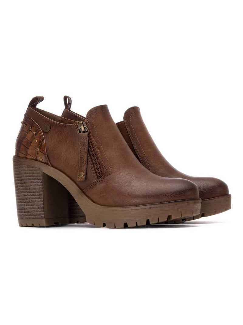 Bottines femme à talon haut Camel - Kiabi