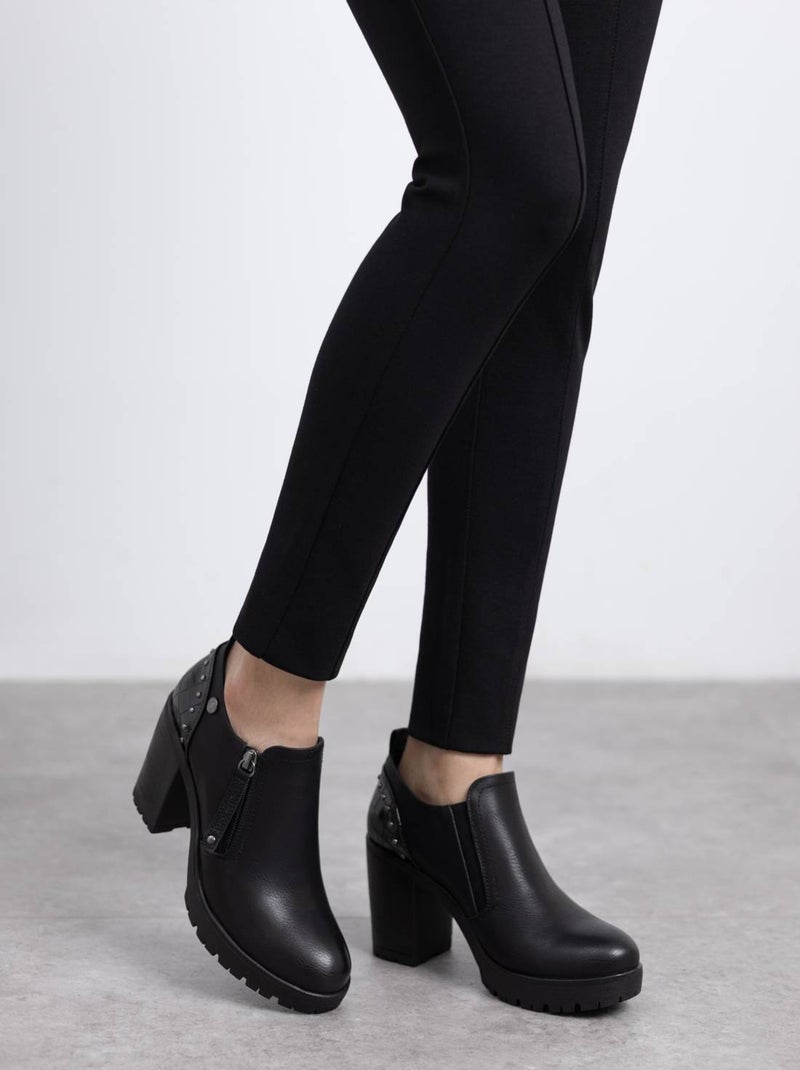 Bottines femme à talon haut Noir - Kiabi