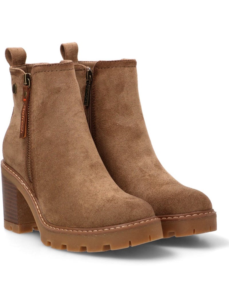Bottines femme à talon haut Taupe - Kiabi