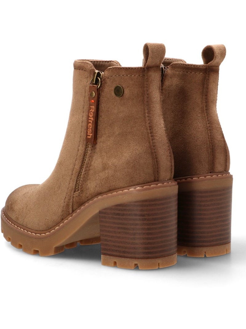 Bottines femme à talon haut Taupe - Kiabi