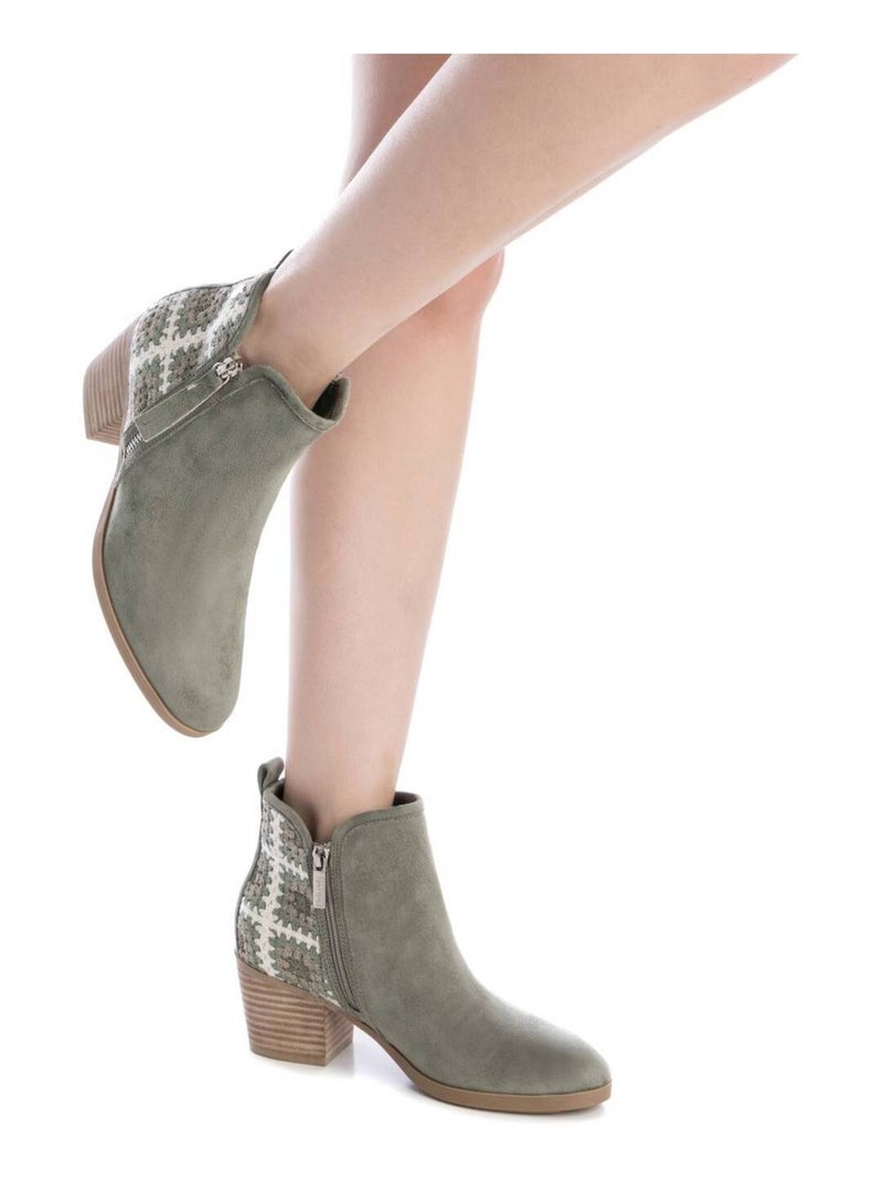Bottines femme à talon Kaki - Kiabi