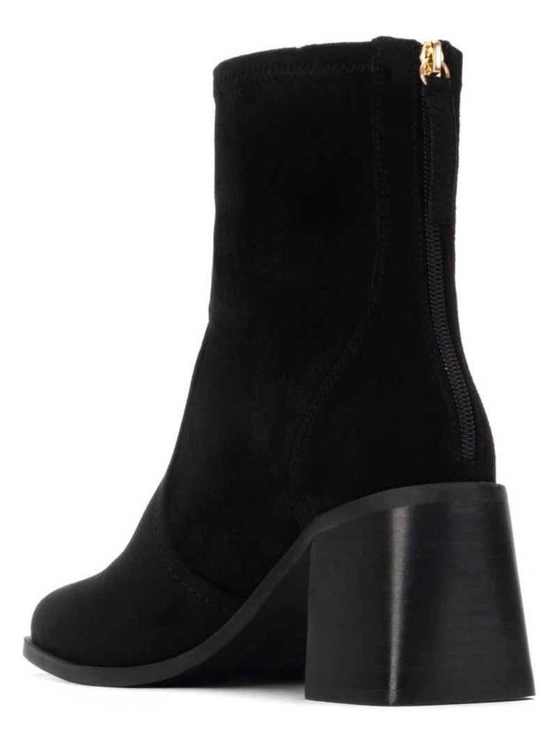 Bottines femme à talon large Noir - Kiabi