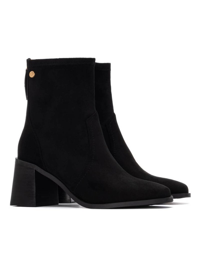 Bottines femme à talon large Noir - Kiabi