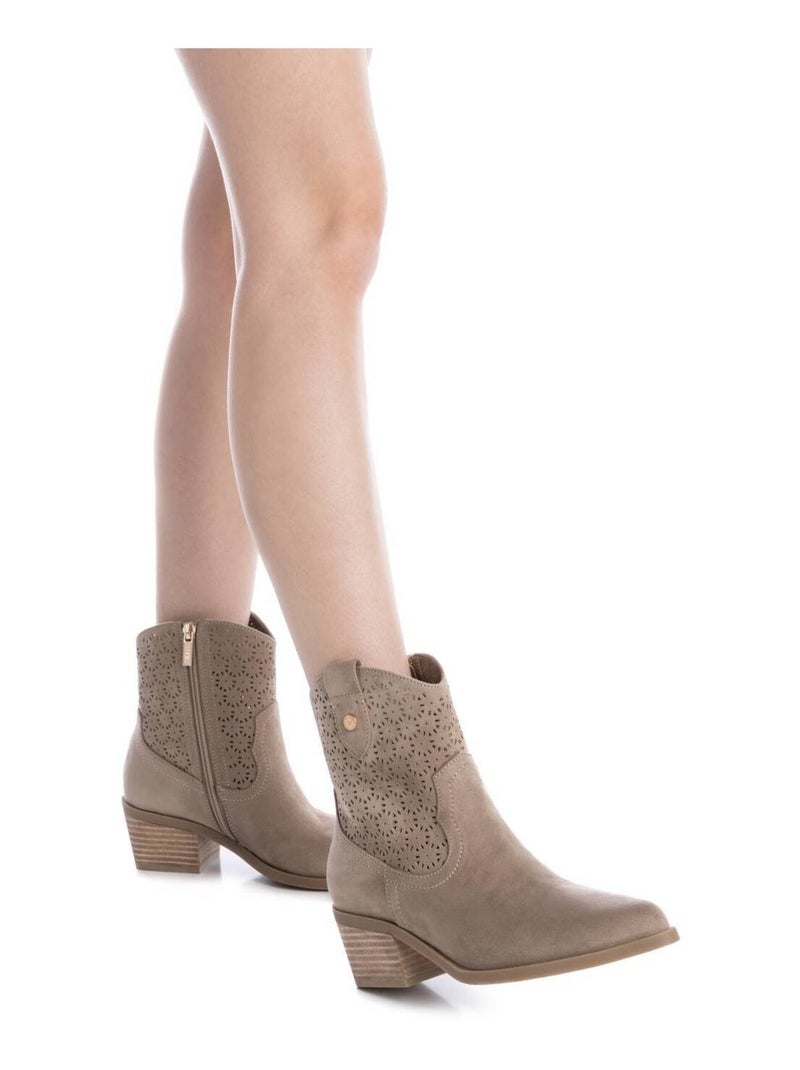 Bottines femme à talon Taupe - Kiabi