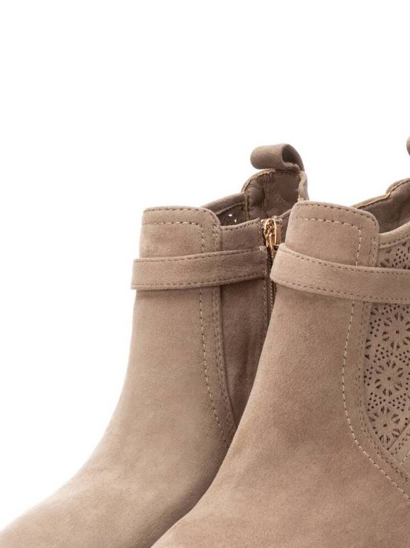 Bottines femme à talon Taupe - Kiabi
