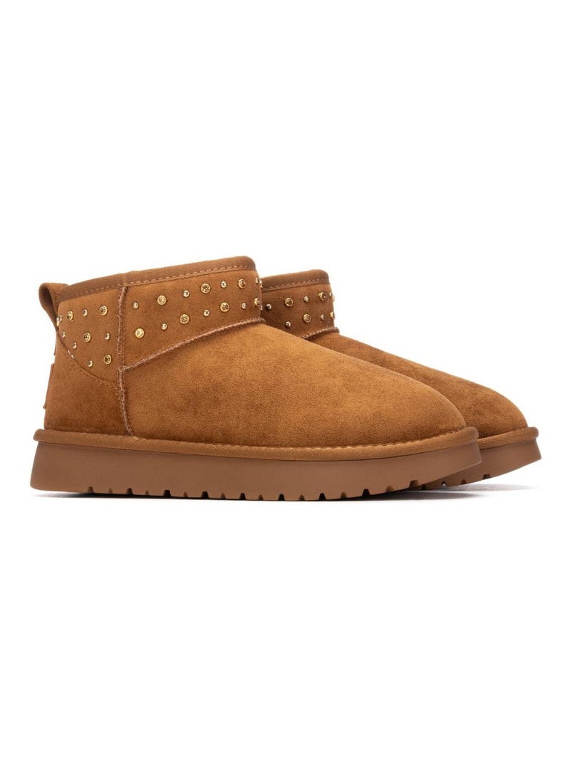 Bottines femme fourrées Camel - Kiabi
