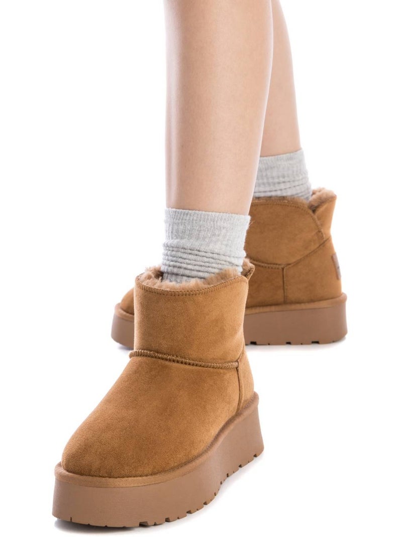 Bottines femme fourrées Camel - Kiabi