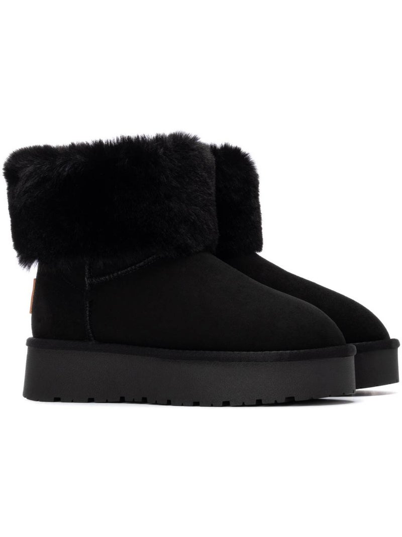 Bottines femme fourrées Noir - Kiabi