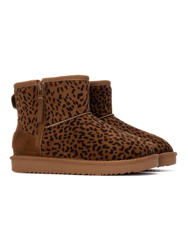Bottines femme fourrées Noir Marron - Kiabi