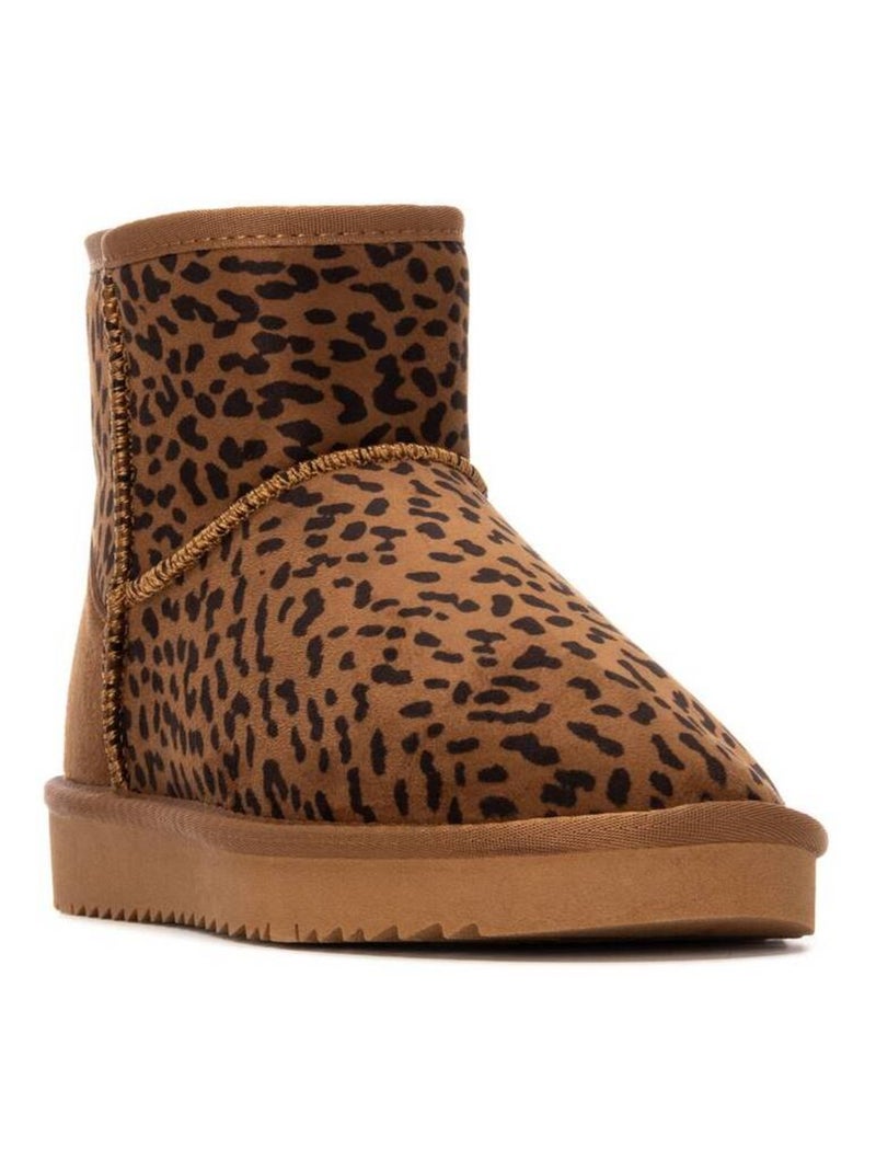 Bottines femme fourrées Noir Marron - Kiabi