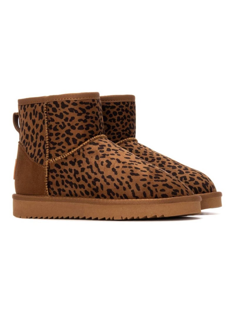 Bottines femme fourrées Noir Marron - Kiabi