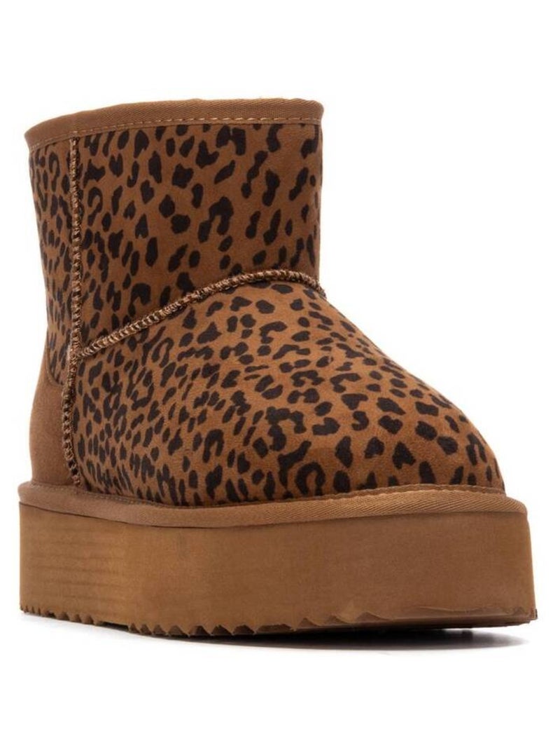 Bottines femme fourrées Noir Marron - Kiabi