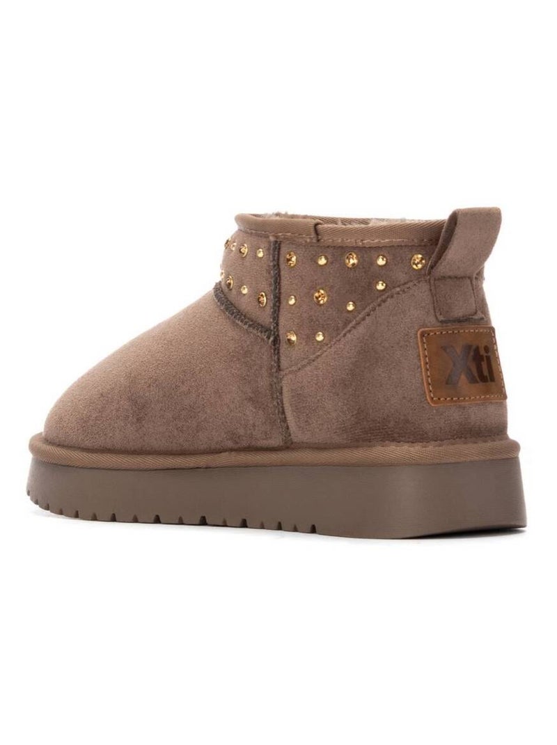 Bottines femme fourrées Taupe - Kiabi