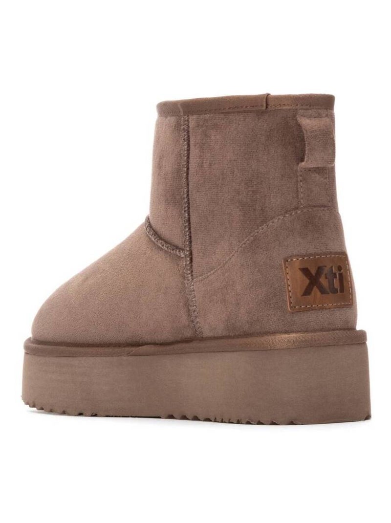 Bottines femme fourrées Taupe - Kiabi