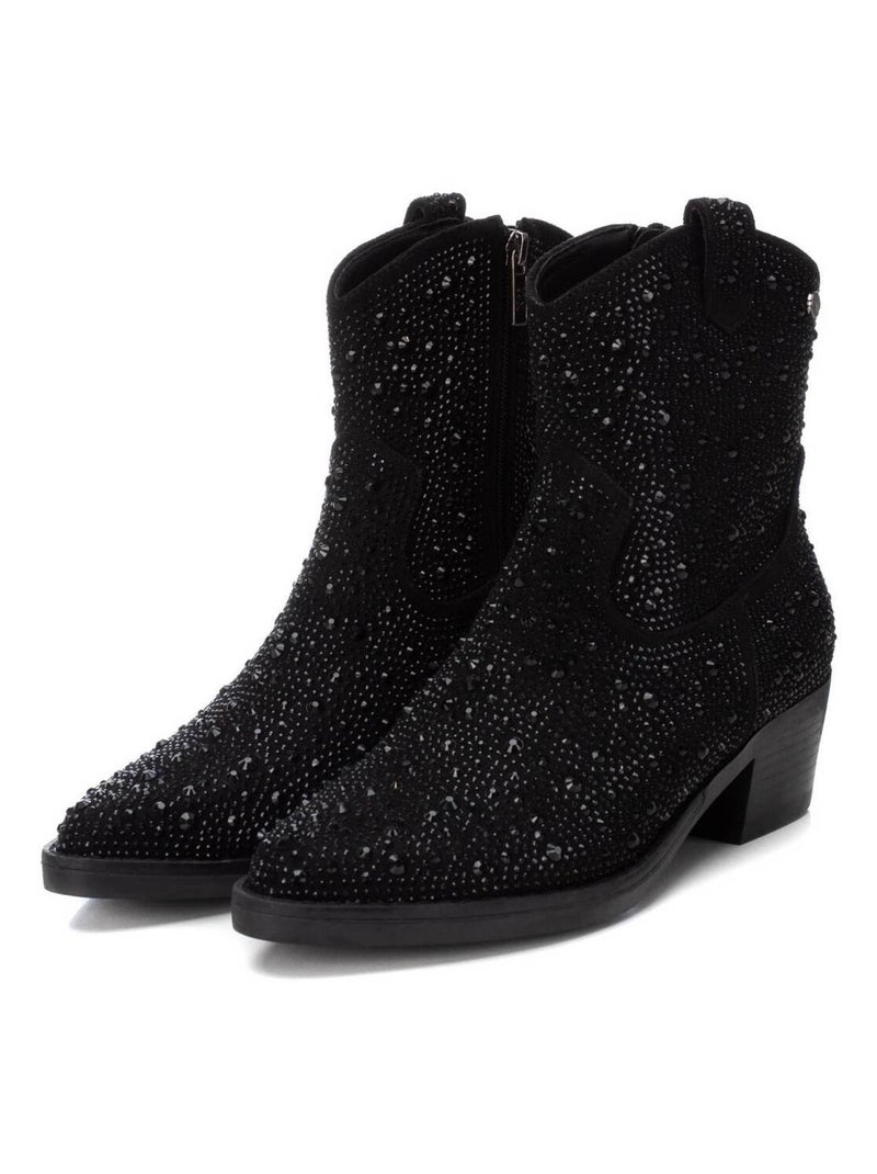 Bottines femme style cowboy Noir - Kiabi
