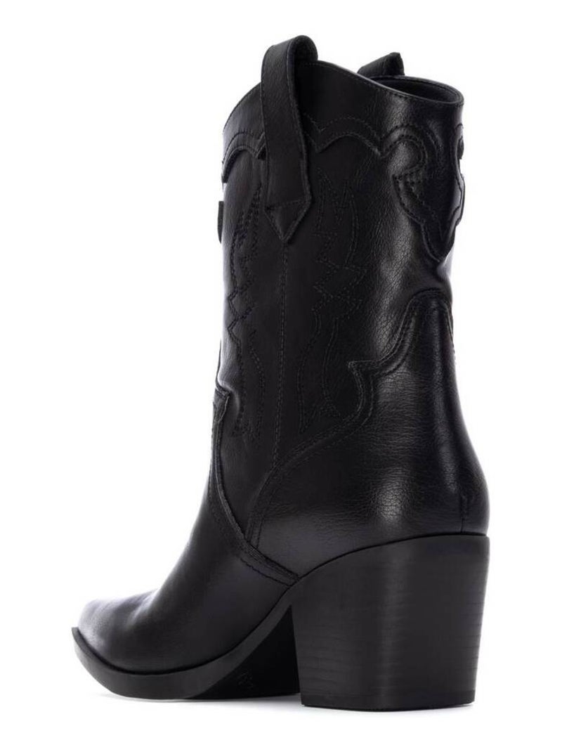 Bottines femme style cowboy Noir - Kiabi