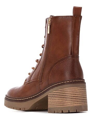 Bottines femme style militaire à lacets