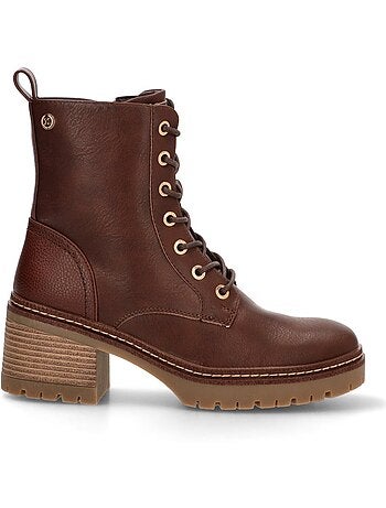 Bottines femme style militaire à lacets