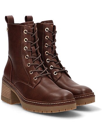 Bottines femme style militaire à lacets