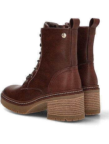 Bottines femme style militaire à lacets