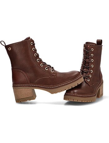 Bottines femme style militaire à lacets