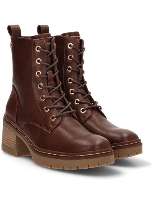 Bottines femme style militaire à lacets - Kiabi