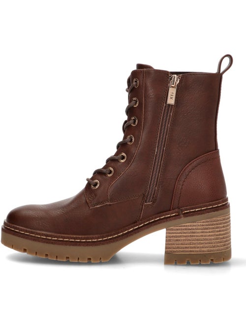 Bottines femme style militaire à lacets - Kiabi
