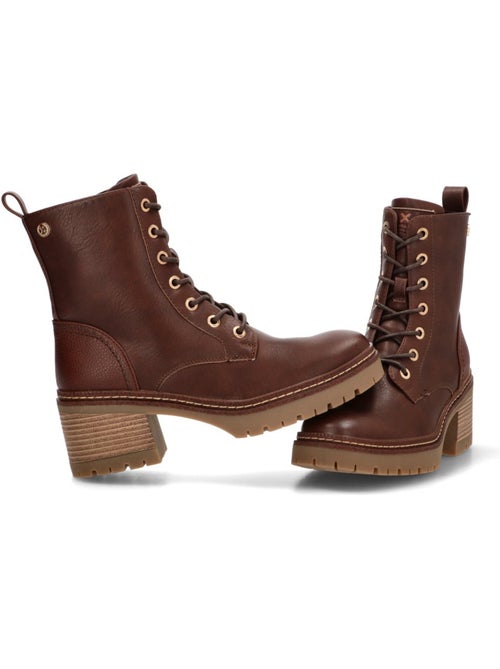 Bottines femme style militaire à lacets - Kiabi