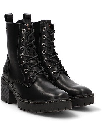 Bottines femme style militaire à lacets