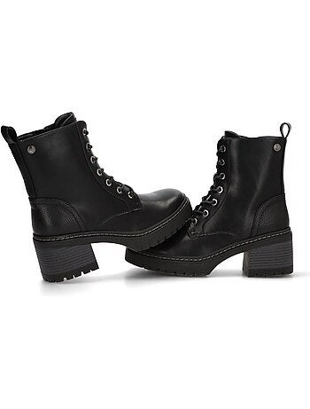 Bottines femme style militaire à lacets