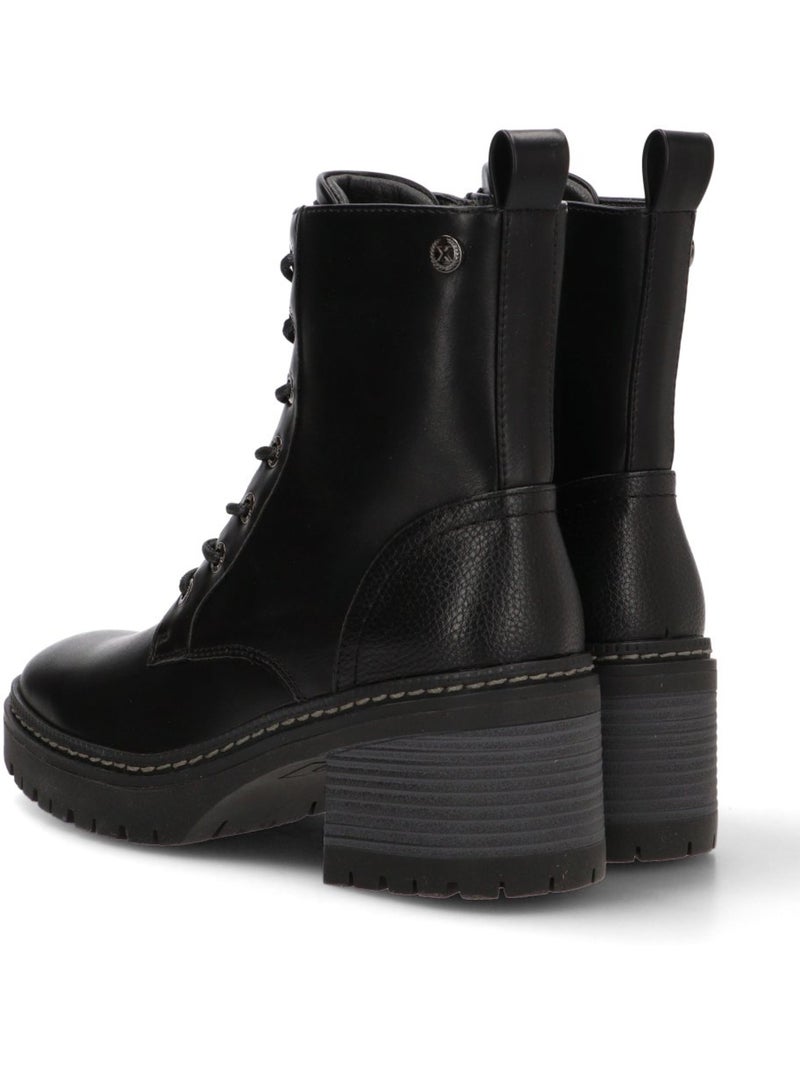 Bottines femme style militaire à lacets Noir - Kiabi