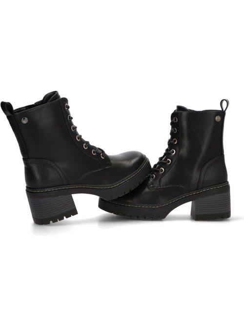 Bottines femme style militaire à lacets - Kiabi